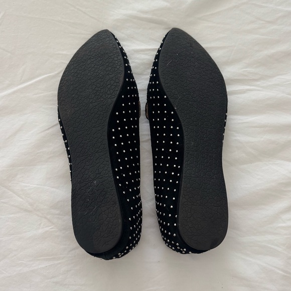 Nordstrom Steve Madden Feather Black Suede Silver Studded Loafers. EUC. Size 8. - Picture 10 of 11